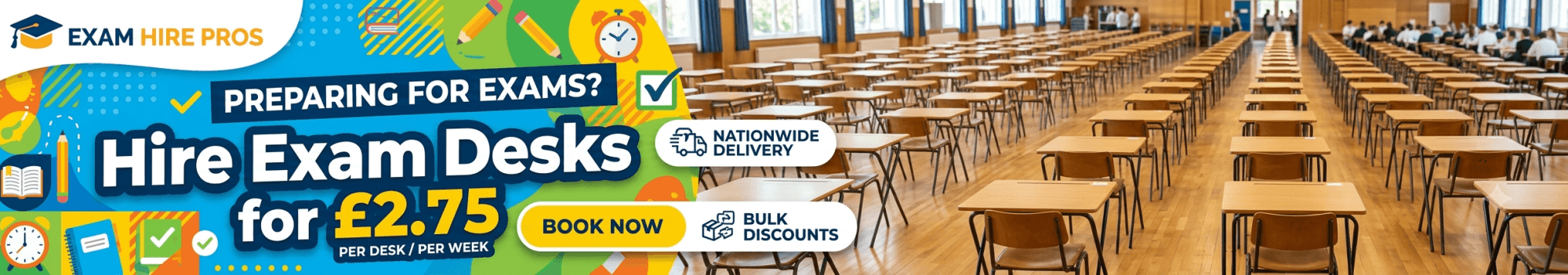 Exam Desk Hire | Hire Exam Tables