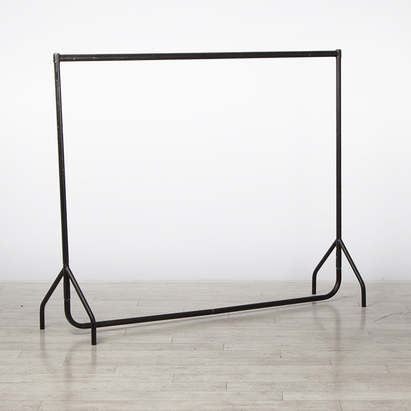 Coat Rail & 30 Wooden Hangers